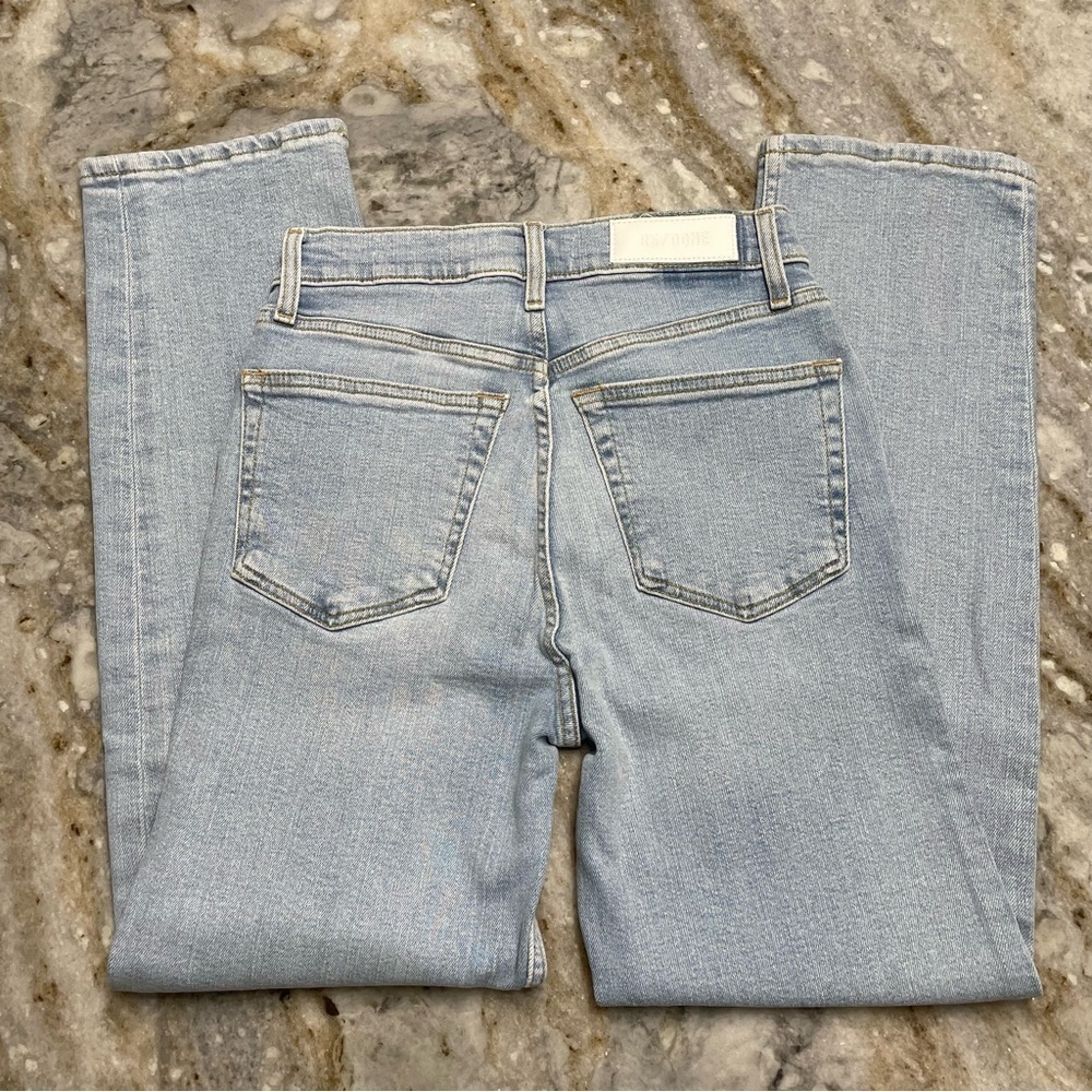 RE/DONE 70S STOVE PIPE Jeans in RIVER FADE size 25 - Picture 15 of 16